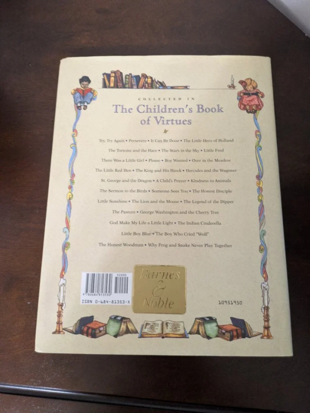 The Children's Book of Virtues Hardcover Book by William J. Bennett